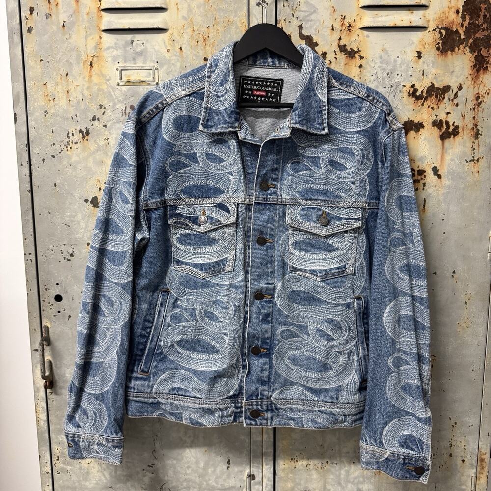 Hysteric Glamour x Supreme Denim Snake Trucker Jacket Blue Medium SS21